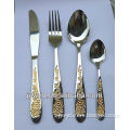 2013 newly design golden tableware, spoon fork and knife